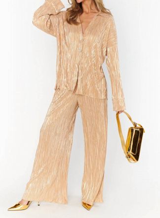 Show me your Mumu Christmas Dinner Satin Pant In Beige