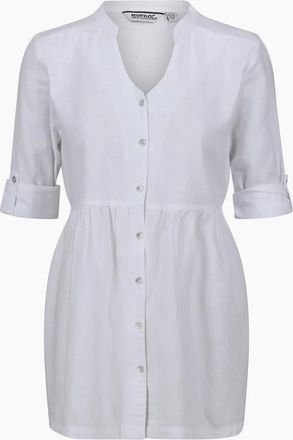 Regatta Womens Notched Neck Relaxed Fit Shirt - Whitetexture - Size: 10