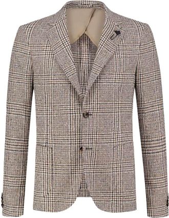 Lardini brooch-detail single-breasted blazer - men - Fabric - 50 - Brown