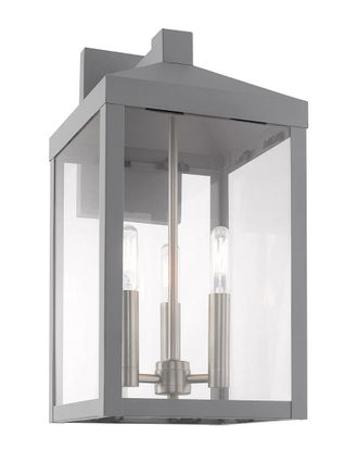 Livex Lighting Livex Nyack 3 Lt Nordic Gray Outdoor Wall Lantern