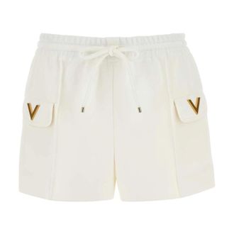 Valentino Garavani Casual Shorts, female, White, Size: S Bermuda Shorts with V Detail
