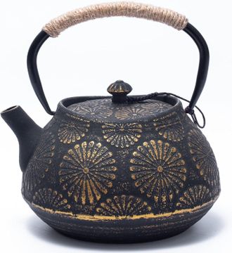 OEM Tetera De Hierro Fundido, Tetera Japonesa Con Infusor Para Hojas Sueltas, Tetera De Gran Capacidad De 1200 Ml Con Dise&ntilde;o Sakura Para Estufa, Interior 