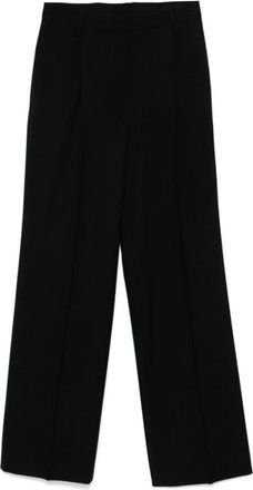 Dries Van Noten Broeken, Dames, Zwart, S, Wol, Wijde Pijpen Broek