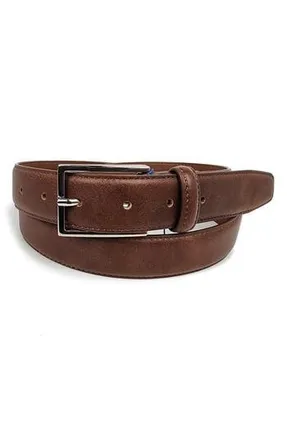 Vince Camuto Double Stitch Leather Belt in Dark Tan at Nordstrom Rack, Size 32