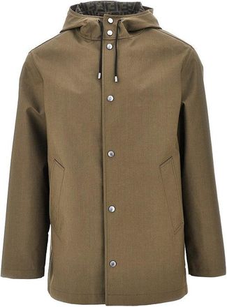 Fendi Cotton-blend hooded coat Man 48