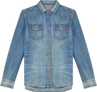 Diesel Camicia D-Vega con logo - Blu