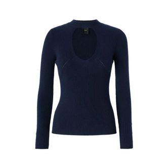 Pinko Rabbocco Maglia - female - PINKO - Knitwear - Blue - L - Knitwear