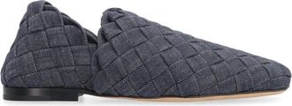 Bottega Veneta Denim Intrecciato Pantoffels - Heren - Loafers - Blauw - 43 EU - Denim - Schoenen