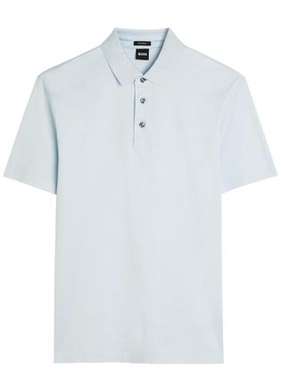 BOSS Boss Cotton Polo Shirt - Light Blue - XL