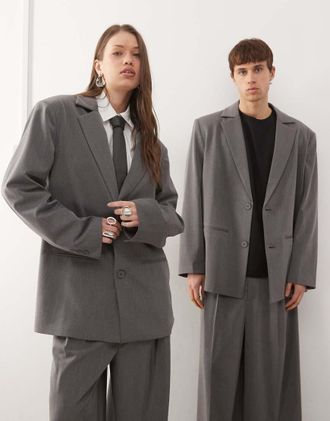Collusion Unisex - Blazer oversize color antracite in coordinato-Grigio