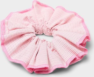 Simons Womens Large vacation stripe ruffled scrunchie