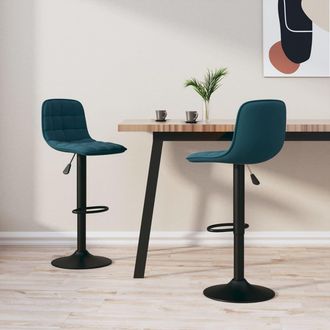 vidaXL Taburetes De Cocina 2 Unidades Terciopelo Azul Vidaxl