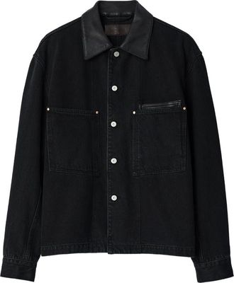 Christophe Lemaire Workwear Overshirt In Black Selvedge Denim