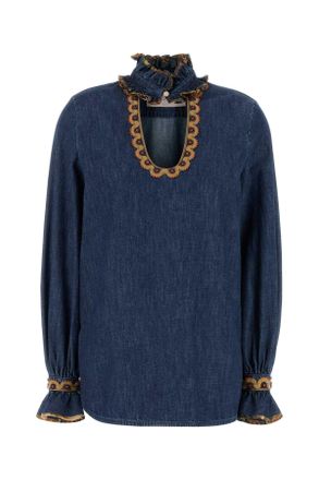 Valentino Garavani Chambray Denim Blouse
