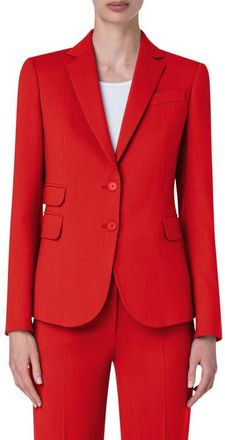 Akris Cool Wool Stretch Crepe Blazer in Red at Nordstrom, Size 2