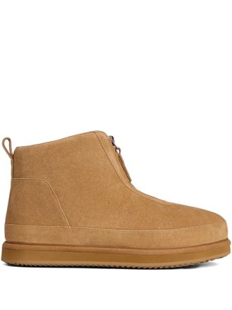 12 Storeez Enkellaarzen met lammy voering en rits - Beige