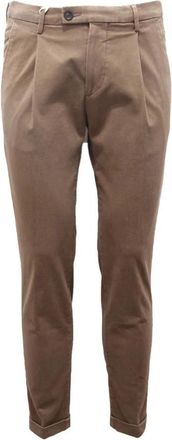 Michael Coal Slim Fit Italiaanse katoenen broek - Heren - Slim Fit Broeken - Bruin - W31 - Katoen - Broeken