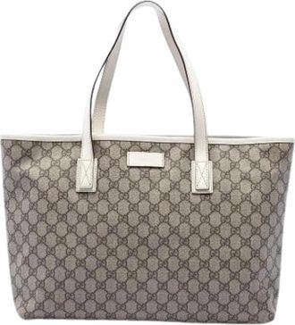 Gucci Pre-owned Tote Bag - Dames - Vintage Shopper - Beige - ONE Size - Leer - Vintage