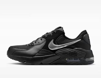 Nike Mens Air Max Excee Sneakers In Black/dark Smoke Grey/metallic Silver