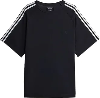 Yohji Yamamoto Short Sleeve 3-Stripes T-Shirt - Heren - T-shirts - Zwart - L - Wol - Tops