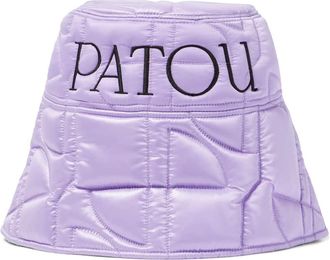 Patou Logo quilted satin bucket hat