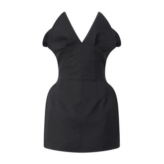 Magda Butrym Kleedjes, Dames, Zwart, S, Katoen, Korset-stijl mini-jurk