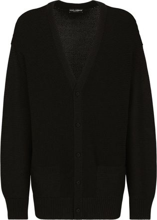 Dolce & Gabbana V-neck cotton cardigan - men - Cotton - L - Black