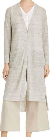 Eileen Fisher V-Neck Cardigan In Pearl