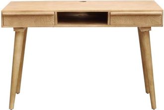 Miliboo Escritorio &Eacute;tnico De Madera Maciza De Mango Tallada Con 2 Cajones Kaffir