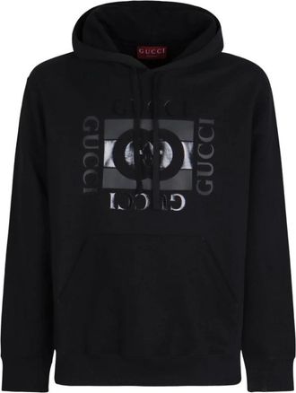 Gucci Katoenen sweatshirt met GG Incrocio-print - Heren - Hoodies - Zwart - XL - Katoen - Hoodies & sweatvesten