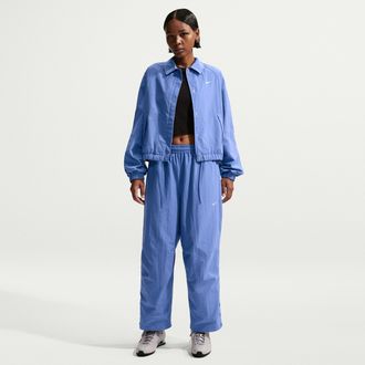 Nike Womens Nike Sportswear Oversized High-Waisted Woven Pants in Blue | IF0220-460
