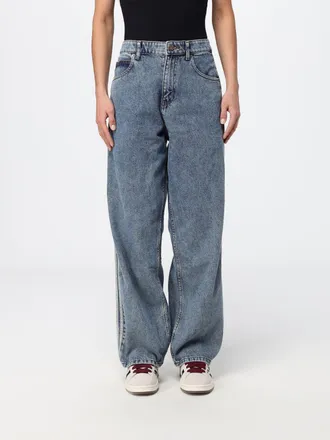 adidas High-Waisted Wide-Leg Denim Jeans with 3-Stripes Logo
