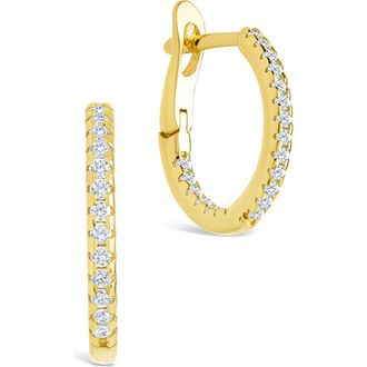 Sterling Forever Lilia Cubic Zirconia Infinity Huggie Hoop Earrings in Gold at Nordstrom