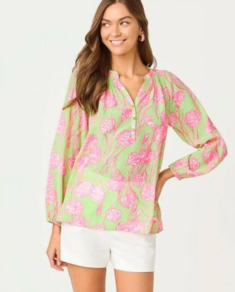 Lilly Pulitzer Elsa Silk Top In Pistachio Macaron