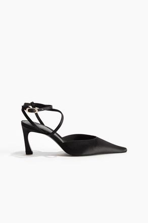 H&M Pointed Satin Court Shoes in Black at Nordstrom, Size 10