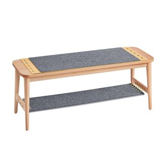 SoBuy Banco de almacenamiento con 1 estante color madera natural