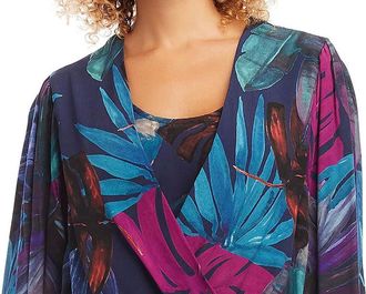 Karen Kane Printed Drape Front Top Multi