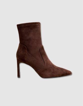 Mi-Mai Ophelia High Heel Point Toe Ankle Boot in Chocolate at Nordstrom, Size 10