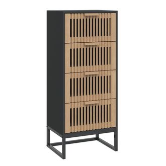 vidaXL Aparador Alto Madera Contrachapada Negro 40x30x95 Cm Vidaxl