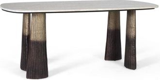 Giner&Colomer Mesa de comedor con tapa ovalada de mármol 180 cm