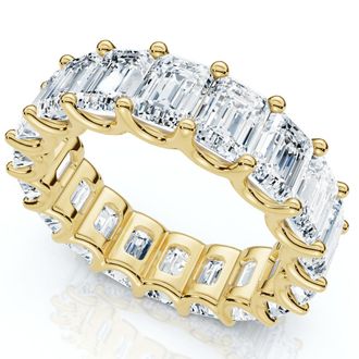 Pompeii3 11 1/2Ct Emerald Cut Diamond Eternity Ring Gold or Platinum Band Lab Grown