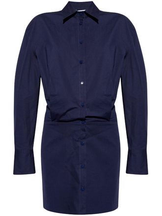 The Attico button-up mini dress - Blue
