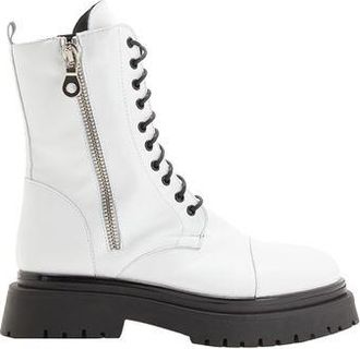 8 by YOOX LEATHER ZIP LACE-UP BOOTS