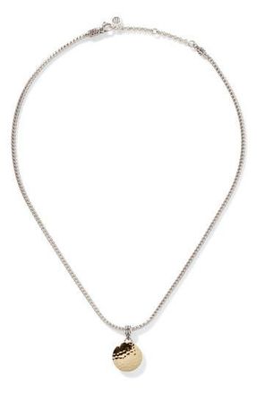 John Hardy Palu Dot Hammered Reversible Pendant Necklace in Silver at Nordstrom Rack, Size 18