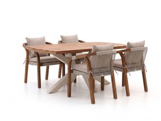Bellagio la vita attrattiva Bellagio Perzano/Induno Deens Ovaal 180cm dining tuinset 5-delig stapelbaar