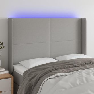 vidaXL Cabecero Con Led De Tela Gris Claro 147x16x118/128 Cm Vidaxl