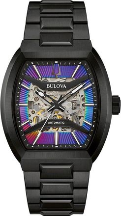 Bulova Maquina Mens Black Watch 98A320 Stainless Steel - One Size