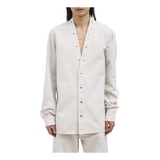 Rick Owens Casual Shirts, male, Gray, Size: M Larry Shirt