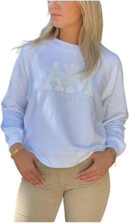 Aeronautica Sweatshirts & Hoodies - Dames - Sweatshirts - Wit - S - Katoen - Hoodies & sweatvesten