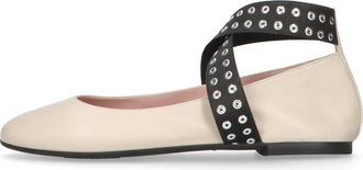 Pretty Ballerinas Ankle strap ballet flat in Ivory at Nordstrom, Size 37.5